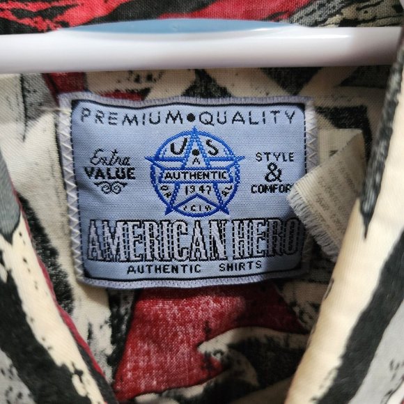 Vintage American Hero Short Sleeve Aztec Southwestern Pearl Snap Shirt Size L - Picture 3 of 12